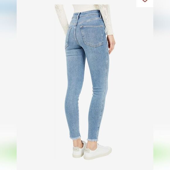 Free people Jeans size 25 jeans skinny jeans Jeggings frayed hem button fly - Picture 2 of 8